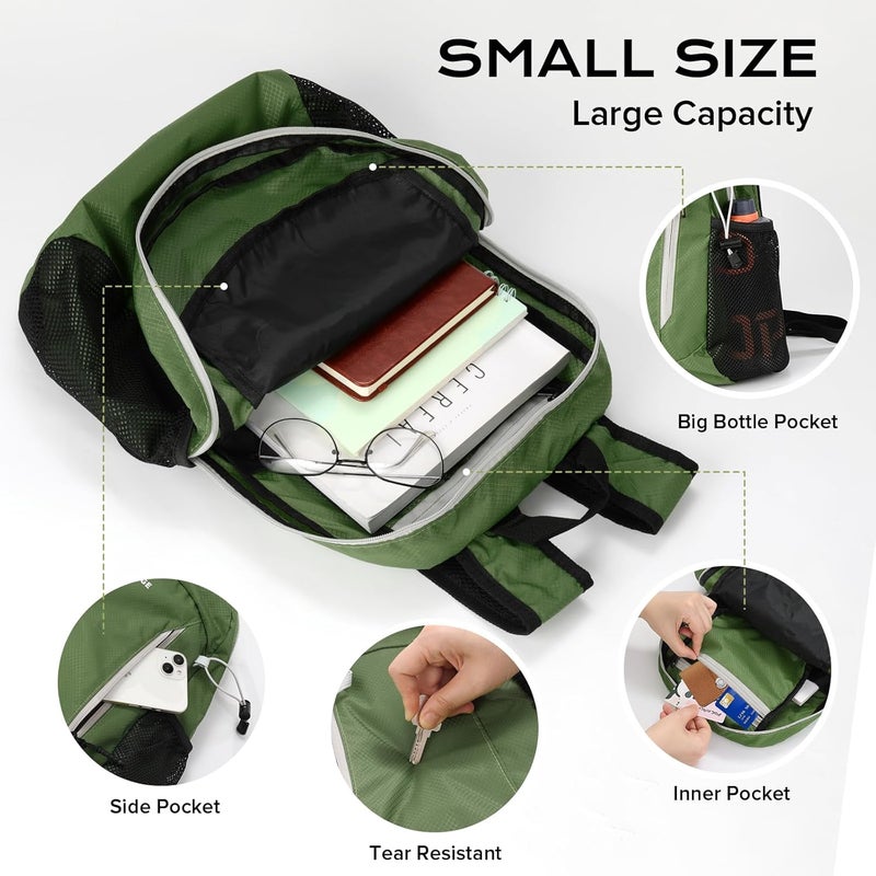 VPBAGE Store 15L Water-resistant Hiking Daypack, Small Backpack Travel Outdoor, Lightweight Day Pack with Tool Loops - Image 3